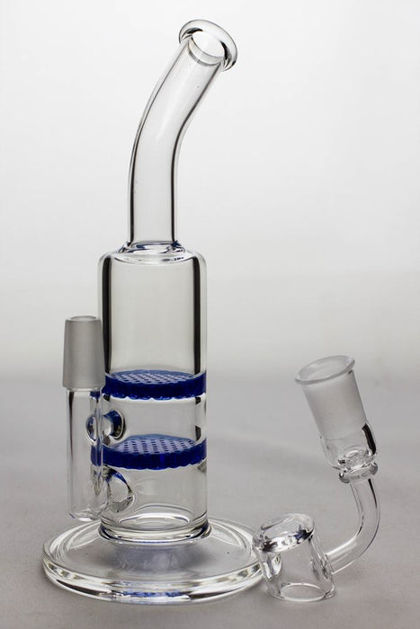 8" dual honeycomb diffuser bubbler with a banger- - One Wholesale
