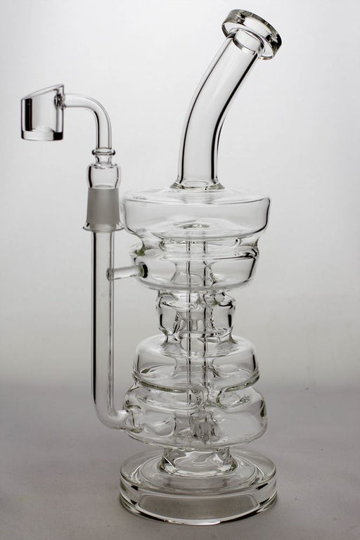 12 Pully recycled bubbler with a banger Glass Bong ONE