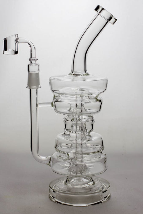 12 Pully recycled bubbler with a banger- - One Wholesale