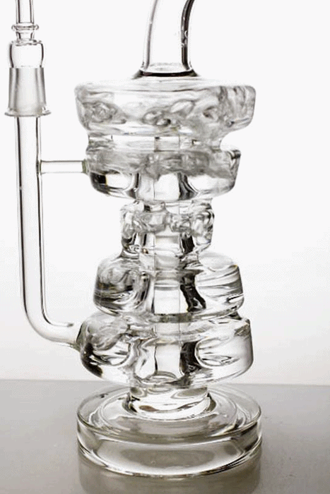 12 Pully recycled bubbler with a banger- - One Wholesale