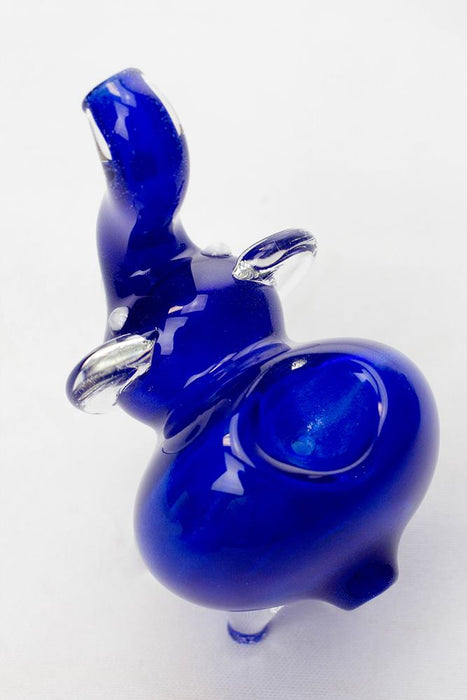 Standing elephant solid color glass hand pipe- - One Wholesale