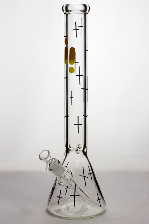 17" infyniti glass cross symbol printed beaker water bong Glass Bong ONE