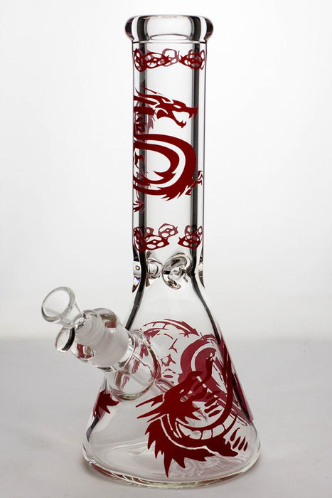 12" Dragon 9 mm thick glass beaker bong-Red - One Wholesale