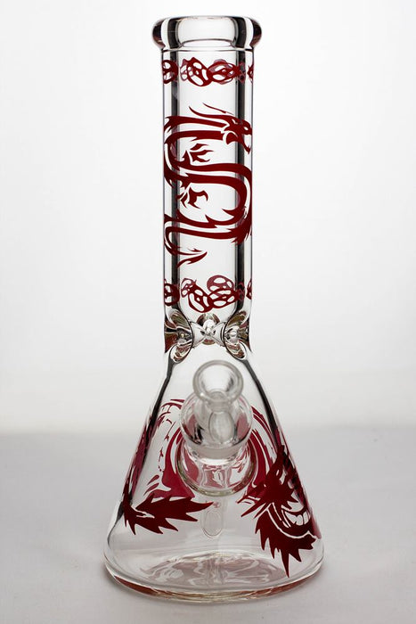 12" Dragon artwork 9 mm thick glass beaker bong- - One Wholesale