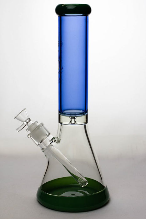 13 in. Genie two tone 9 mm glass beaker water bong- - One Wholesale