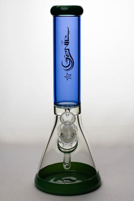 13 in. Genie two tone 9 mm glass beaker water bong- - One Wholesale