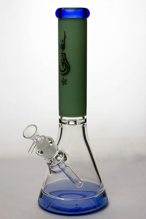 13 in. Genie two tone 9 mm glass beaker water bong-JD-BL - One Wholesale