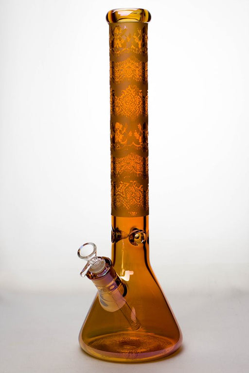 17 in. Genie Metallic 7 mm graphic glass beaker bong Glass Bong ONE Red