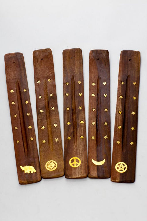 Wooden incense holder - 5 ea- - One Wholesale