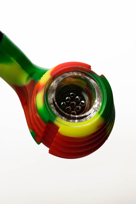 Sherlock Silicone pipe in display with glass bowl-WP134- - One Wholesale