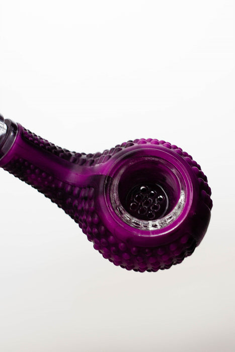 Sherlock Silicone pipe in display with glass bowl-WP164- - One Wholesale