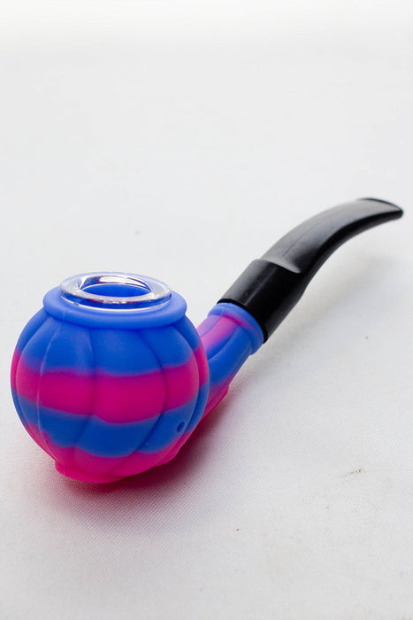 Sherlock Silicone pipe in display with glass bowl-WP139- - One Wholesale