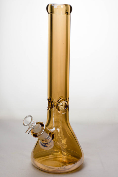 15 in. Metallic 9 mm glass beaker bong-Gold-4632 - One Wholesale