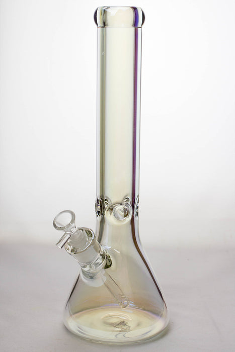 15 in. Metallic 9 mm glass beaker bong-Silver-4634 - One Wholesale