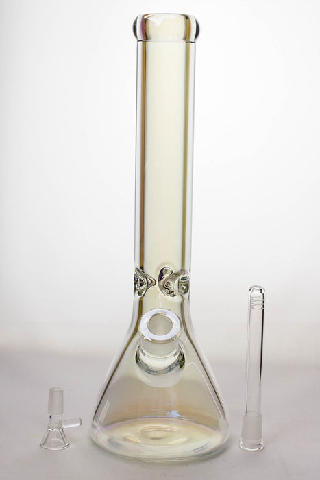 15 in. Metallic 9 mm glass beaker bong- - One Wholesale