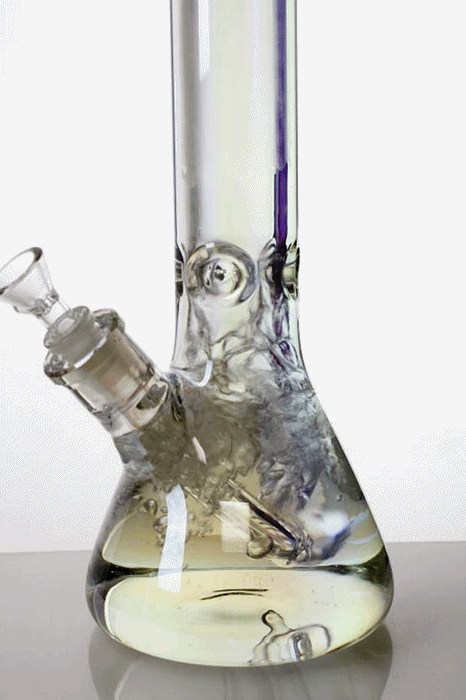 15 in. Metallic 9 mm glass beaker bong- - One Wholesale