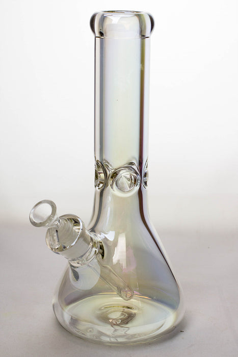 12 in. Metallic 9 mm glass beaker bong-Silver-4635 - One Wholesale