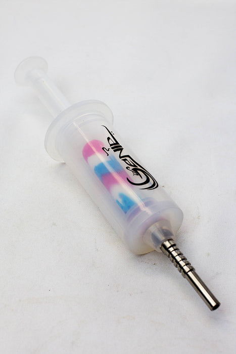 White silicone syringe shape nectar collector-BL-RD-WH - One Wholesale