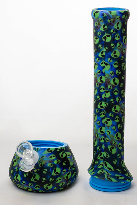 13" Detachable blue silicone tube beaker water bong- - One Wholesale