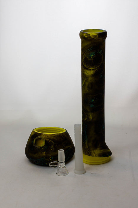 13" Detachable yellow silicone tube beaker water bong- - One Wholesale
