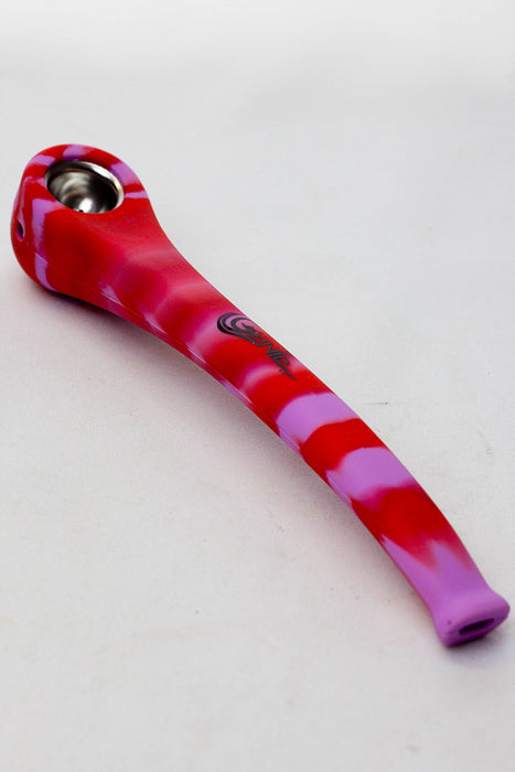 9" Genie Silicone hand pipe with metal bowl-PK-RD - One Wholesale