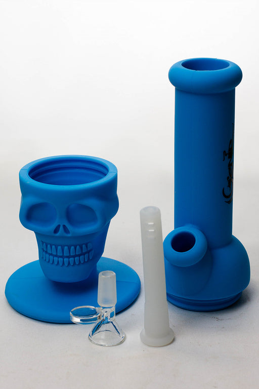 11" Genie Detachable solid color silicone skull water bong- - One Wholesale