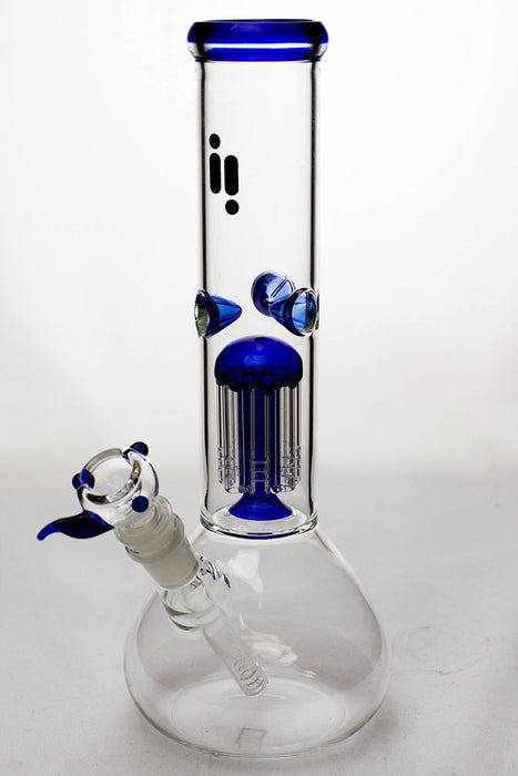 12" infyniti 8 tree arms percolator water bong-Blue - One Wholesale