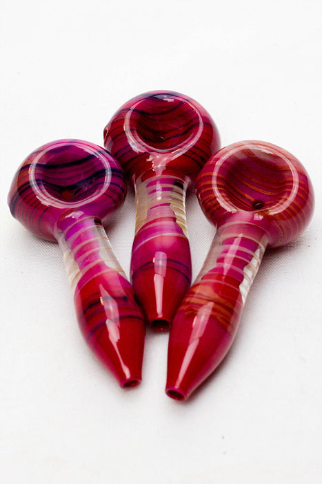 3.5" Color Soft glass hand pipe (3 ea per pack)-Red - One Wholesale