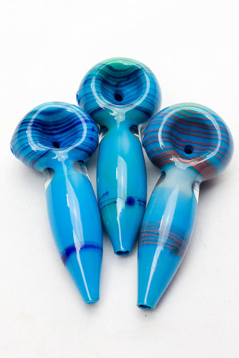 3.5" Soft Color glass hand pipe (3 ea per pack)-Sky blue - One Wholesale