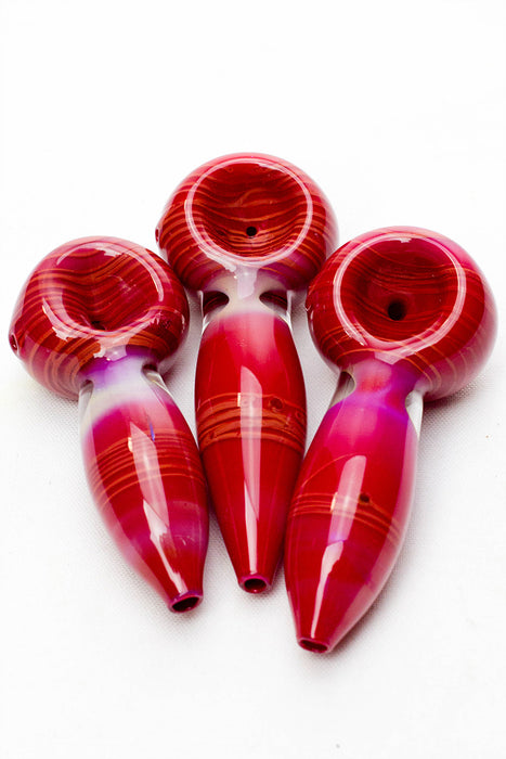 3.5" Soft Color glass hand pipe (3 ea per pack)-Red - One Wholesale