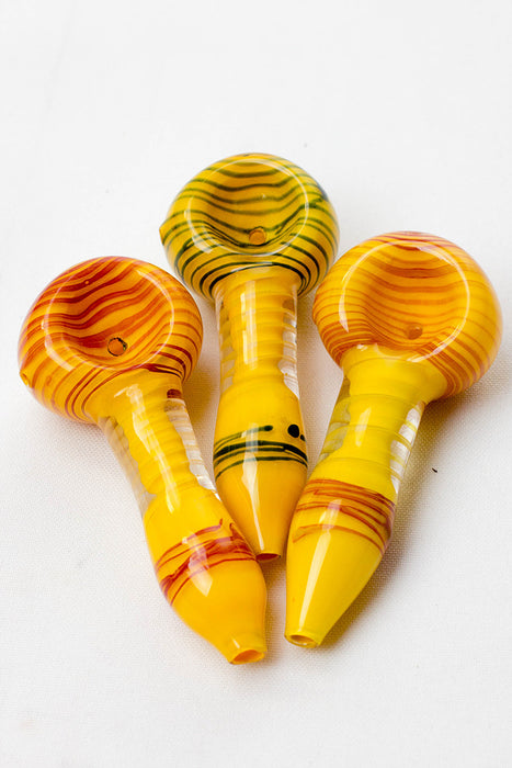 3.5" Color Soft glass hand pipe (3 ea per pack)-Yellow - One Wholesale