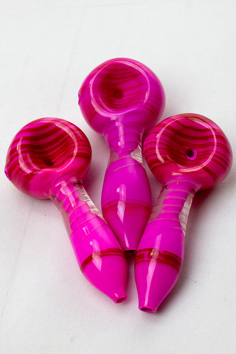 3.5" Color Soft glass hand pipe (3 ea per pack)-Pink - One Wholesale