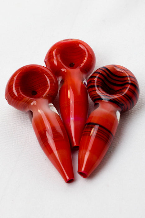 3.5" Soft Color glass hand pipe (3 ea per pack)-Orange - One Wholesale