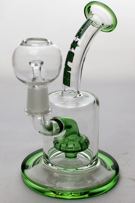 6" Nice glass shower head diffuser dab rig-Green - One Wholesale