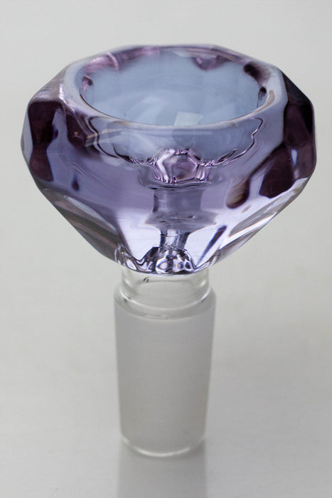 Diamond cutting shape wide glass bowl-Purple - One Wholesale