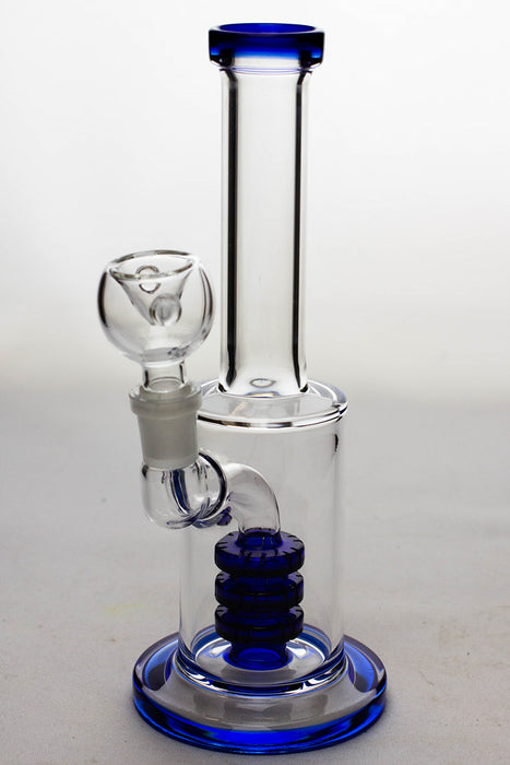 8" triple stacked shower head diffuser bong-Blue - One Wholesale