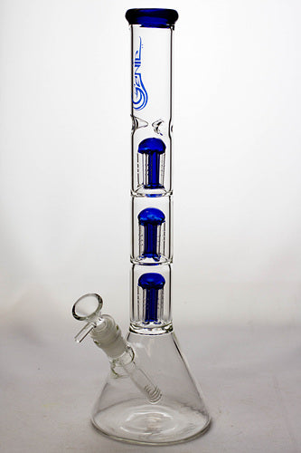 14" genie triple 5 arms percolator water bong-Blue - One Wholesale