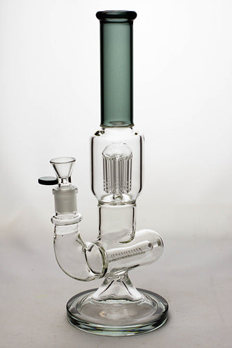 14 inches 8 arms percolator and inline diffused water bong-Black - One Wholesale