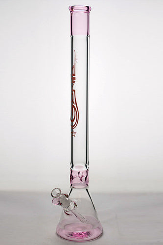 24" Genie 7 mm color accent classic beaker bong-Pink - One Wholesale