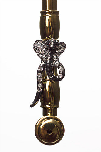 4.7" Metal Pipe with cubic zirconia ornament in a display box- - One Wholesale