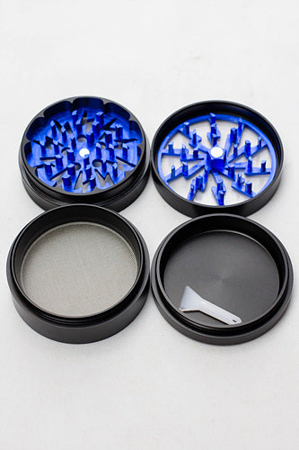 Black Aluminium 4 parts grinder with color acrylic window- - One Wholesale