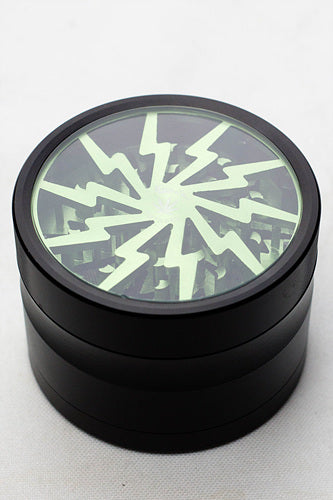 Black Aluminium 4 parts grinder with color acrylic window-Green - One Wholesale