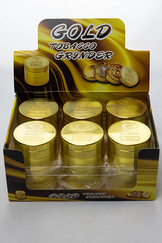 Infyniti Gold 4 parts Tobacco metal grinder in a display case-Large - One Wholesale