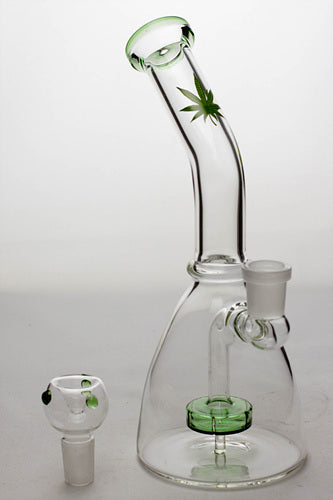10 inches flat cylinder diffused bent neck bubbler- - One Wholesale