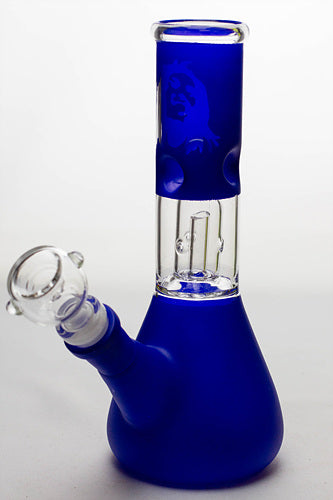 8" single dome percolator beaker water bong-Blue - One Wholesale