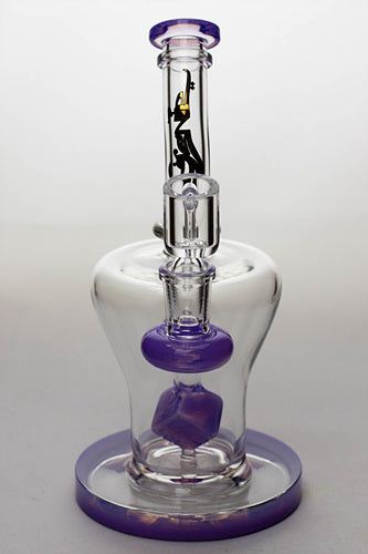8 in. genie Cubic difussed bubbler with a banger- - One Wholesale