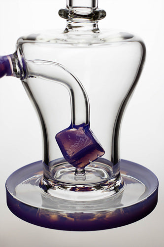 8 in. genie Cubic difussed bubbler with a banger- - One Wholesale