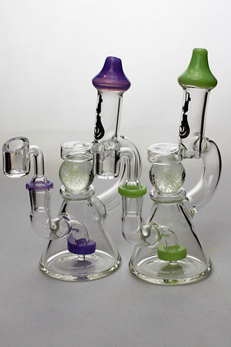 7.5 in. genie glass ball insert bubbler with a banger- - One Wholesale