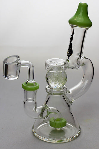 7.5 in. genie glass ball insert bubbler with a banger-Green - One Wholesale