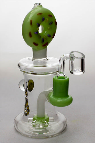 7.5 in. Donuts bubbler with a banger-Green - One Wholesale